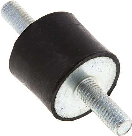 Gummi-Metall-Puffer beidseitig mit Gewindestift M 8 x 23, D= 30 - H= 25 mm