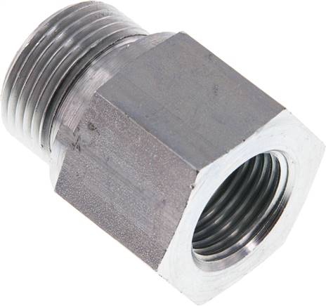 Hydraulik-Reduzierung G 3/4"(AG)-G 1/2"(IG), Stahl verzinkt, Elastomerdichtung
