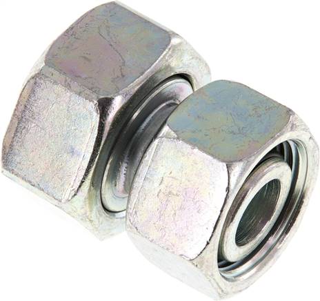 Gerader Verbinder 28 L-22 L, Stahl verzinkt, mit Dichtkegel und O-Ring