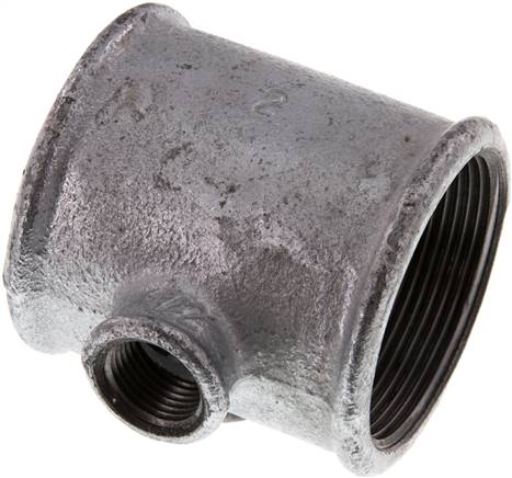 T-Stück Rp 2"-Rp 1/2"-Rp 2" (IG), Temperguss verzinkt