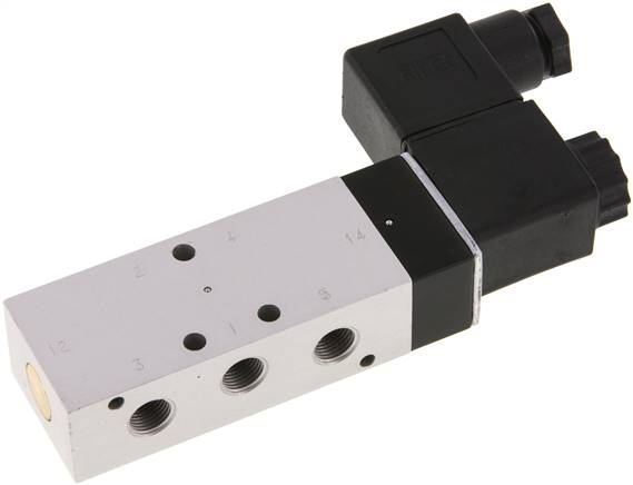 5/2-Wege Magnetventil, G 1/8", Feder, 115 V AC, NW 6