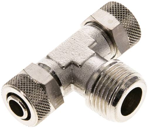 T-Verschraubung R 1/2"-12x10mm, Messing vernickelt