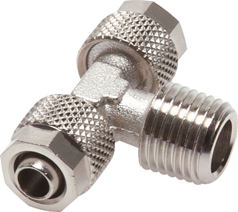 T-Verschraubung R 1/4"-6x4mm, Messing vernickelt