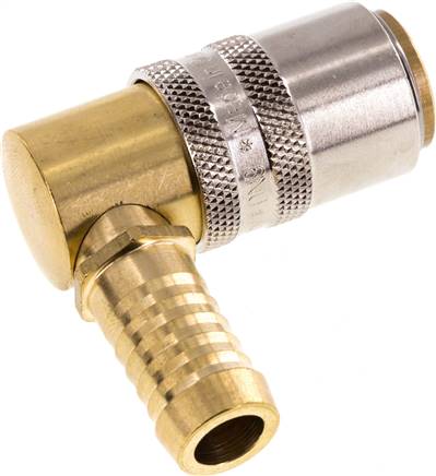 Temperier-Schnellkupplung (Winkel 90°) 13mm Zapfen, 13 (1/2")mm Schlauch, ohne Ventil