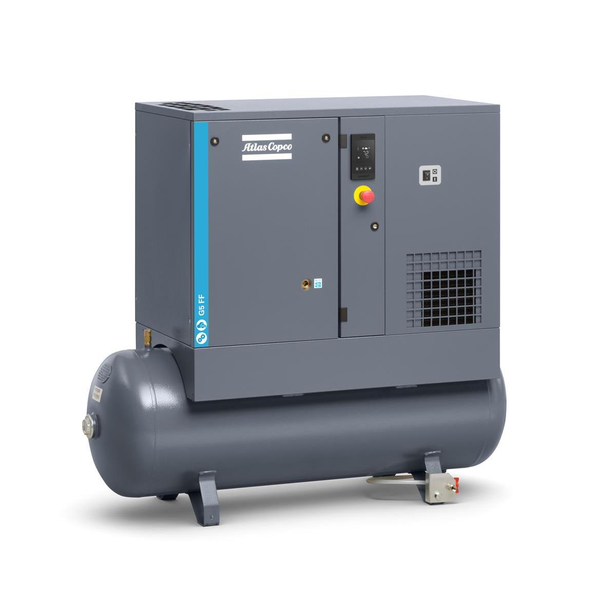 Atlas Copco Schraubenkompressor G 5 FF- 8 bar inkl. Kältetrockner und Behälter