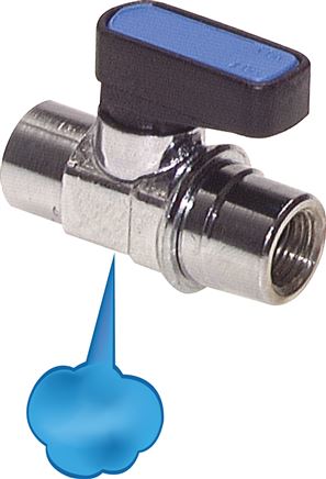 Messing-Minikugelhahn mit Entlüftungsbohrung G 3/8", PN 20