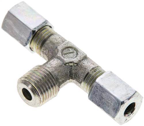 T-Schneidringverschraubung R 1/8"-4 LL (M8x1), Stahl verzinkt