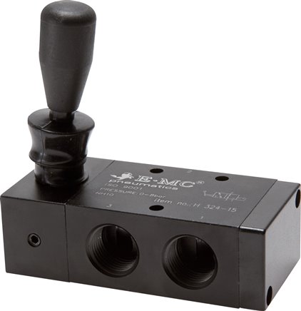 3/2-Wege Handhebelventil, Federrückstellung, G 1/2"
