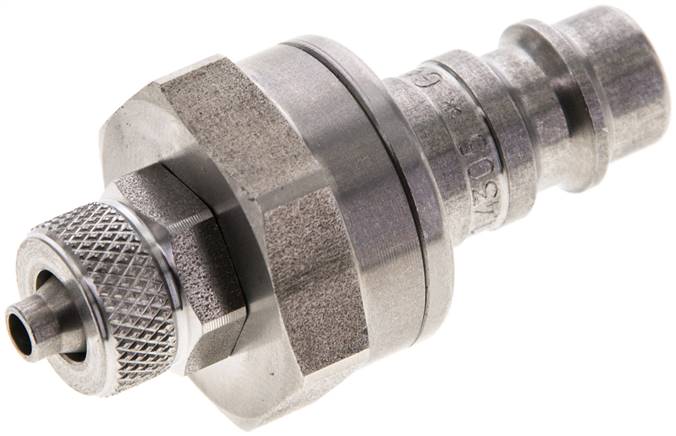 Kupplungsstecker (NW7,2) 6x4mm Schlauch, Edelstahl, beidseitig absperrend