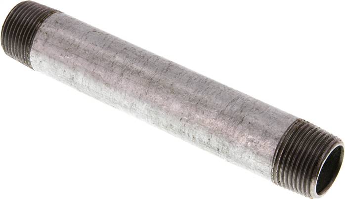 Rohrdoppelnippel R 3/4"-150mm, Stahlrohr ST 37 verzinkt