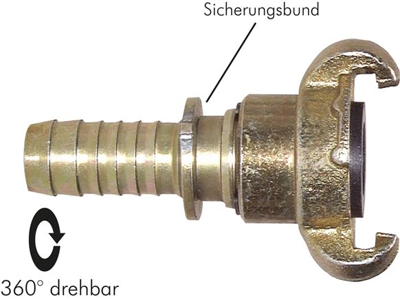 Kompressorkupplung 19 (3/4") mm Schlauch, drehbar, S-Bund