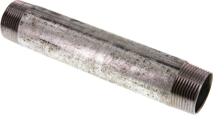 Rohrdoppelnippel R 1-1/4"-200mm, Stahlrohr ST 37 verzinkt