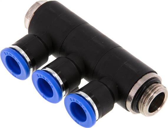 Steck-Mehrfachverteiler, 3-fach G 3/8"-10mm, IQS-Standard