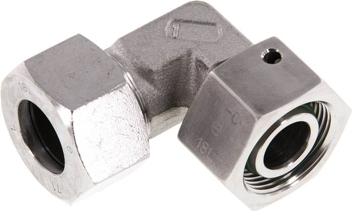 Einstellb. Winkel-Schneidringverschr. 18 L (M26x1,5), 1.4571, mit Dichtkegel und O-Ring