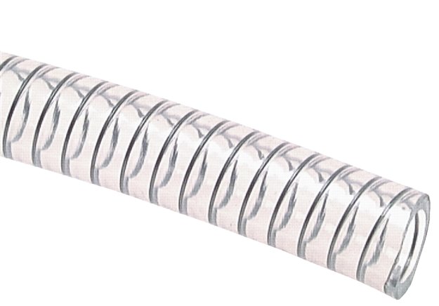 PVC-Saug-Druck-Schlauch mit Stahlspirale 38x4,5mm