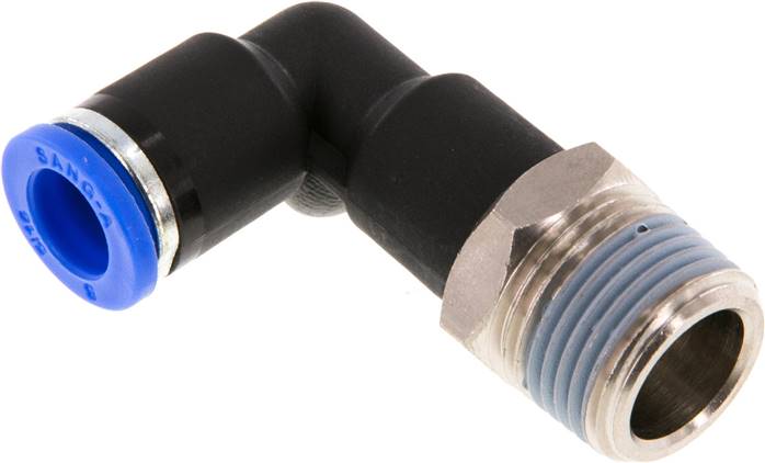 Winkel-Steckanschluss, lang R 3/8"-8mm, IQS-Standard, langer Körper