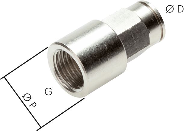 Steckanschluss m. Innengew. G 1/4"-4mm, IQS-MSV (Hochtemperatur), Dichtung FKM