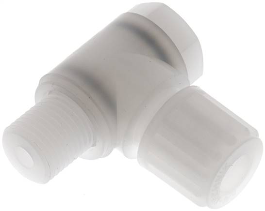 Winkel-Verschraubung G 1/4"-8x6mm, PVDF, Hohlschraube
