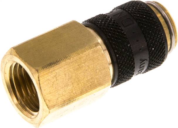 Schnellkupplung (NW5) G 1/4"(IG), Messing, schwarz