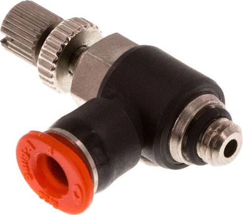 Mini-Winkel-Drosselrückschlagventile M 5-4mm, zuluftregelnd