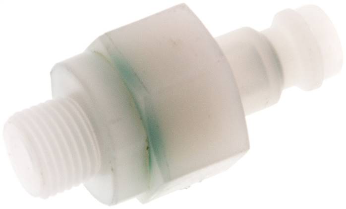 Kupplungsstecker (NW5) G 1/8", PVDF (AG), beidseitig absperrend