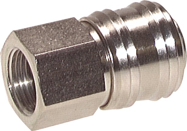 Schnellkupplung (NW7,2) G 3/8"(IG), Messing vernickelt, für Stecker beidseitig absperrend