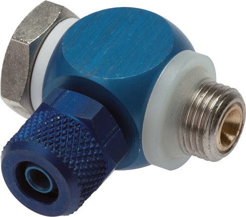 Drosselrückschlagventil G 1/8"-6 x 4mm, zuluftregelnd (A), Aluminium