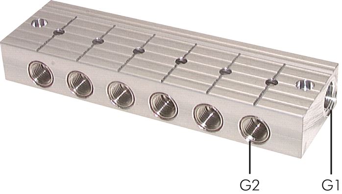 Verteilerleiste m. Kugelhähnen 2 x G 3/8"-10 x G 1/4"