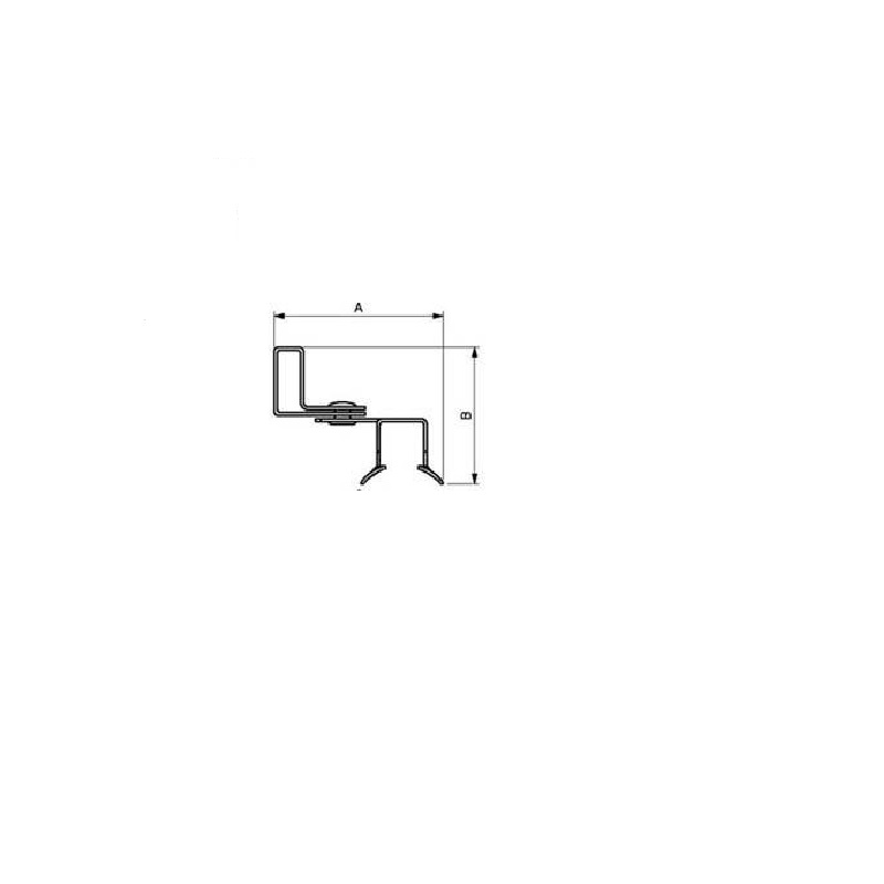 PREVOST-TRÄGERKLEMME MIT GEWINDE Stärke des Deckels = 3 bis (1) Metrisches Gewinde =