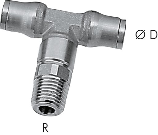 T-Steckanschluss R 1/8"-4mm, Baureihe Edelstahl
