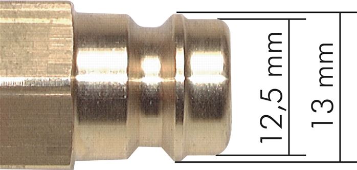 90°-Temperierkupplungsstecker 13mm Zapfen,R 1/4"(AG)