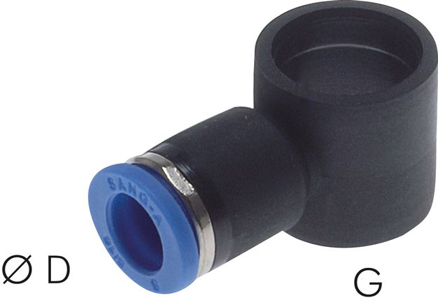 Steckanschluss, L-Ringstück G 1/4"-10mm, IQS-Standard