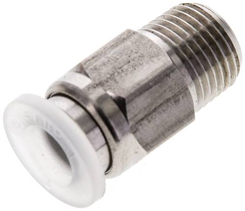 Gerader Steckanschluss R 1/8"-6mm, IQS-PP, Polypropylen mit Edelstahl-Gewinde