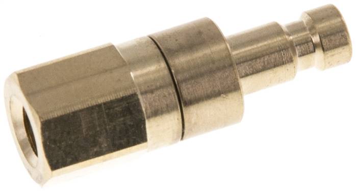 Kupplungsstecker (NW2,7) M 5(IG), Messing, beidseitig absperrend