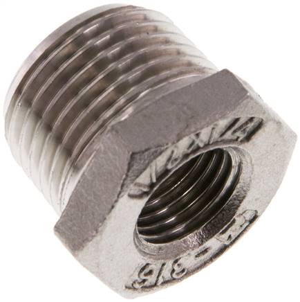 Reduziernippel R 1/2"(AG)-Rp 1/4"(IG), 1.4408