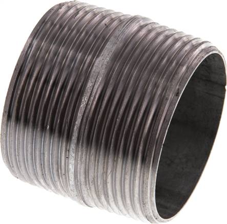 Rohrdoppelnippel R 1-1/2"-40mm, Stahlrohr ST 37 verzinkt