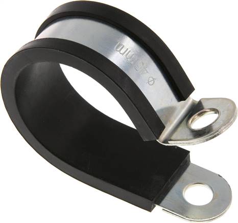 Gummiprofilierte Rohrschelle 45mm, DIN 3016-1
