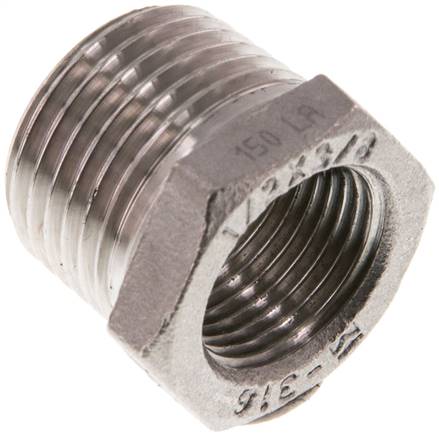 Reduziernippel R 1/2"(AG)-Rp 3/8"(IG), 1.4408