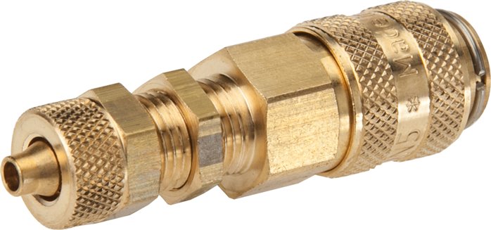 Schott-Schnellkupplung (NW5) 6x4mm Schlauch, Messing