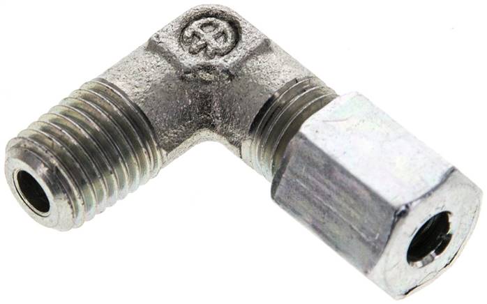 Winkel-Schneidringverschraub. M 8x1 (konisch)-4 LL (M8x1), Stahl verzinkt