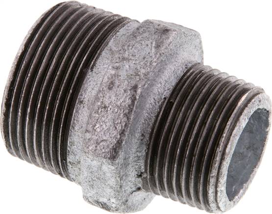 Doppelnippel R 1-1/4"-R 1", Temperguss verzinkt