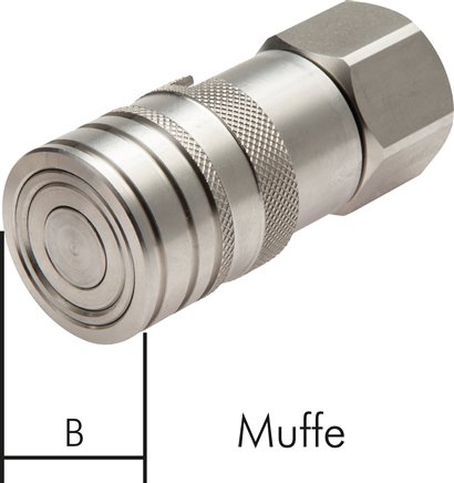ES-Flat-Face-Kupplung ISO 16028, Muffe Baugr.2, G 3/8", Cejn