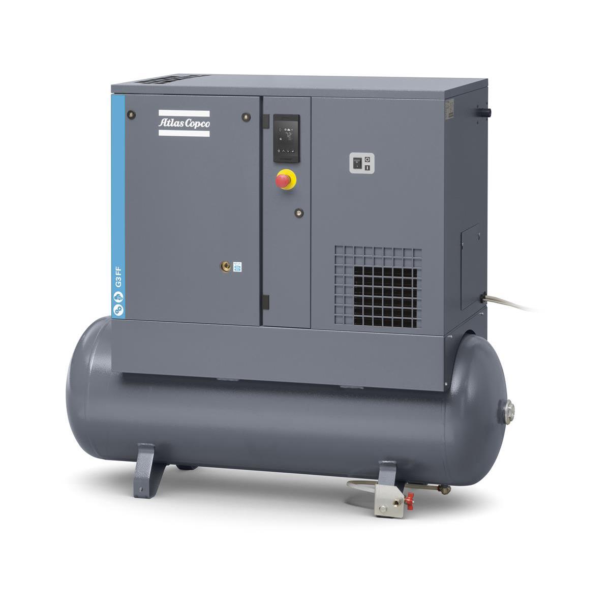 Atlas Copco Schraubenkompressor G 3 FF - 8 bar inkl. Kältetrockner und Behälter