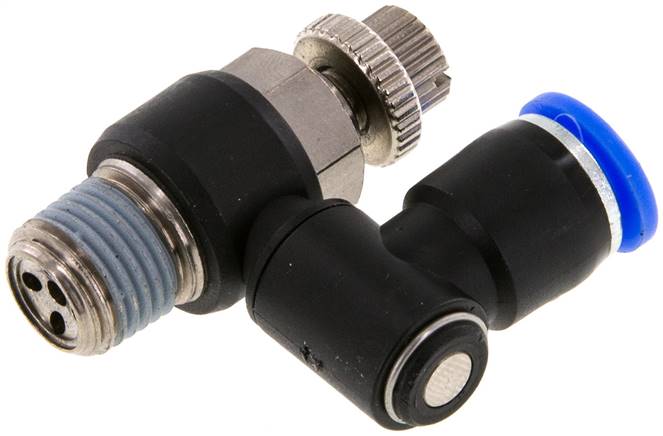 Drosselrückschlagventil R 1/4"-8mm, abluftregelnd
