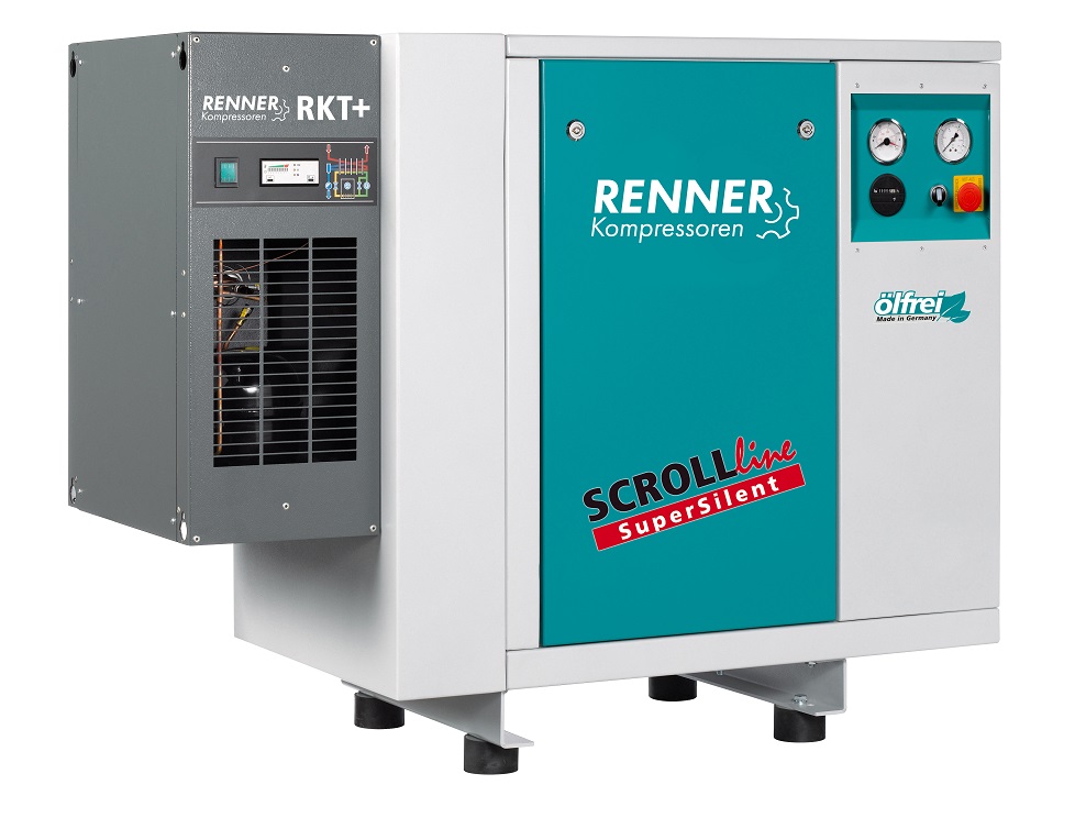 RENNER-Scrollkompressor SuperSilent SLK-NEO 2-3,7 S 8 bar mit Kältetrockner-Ölfrei