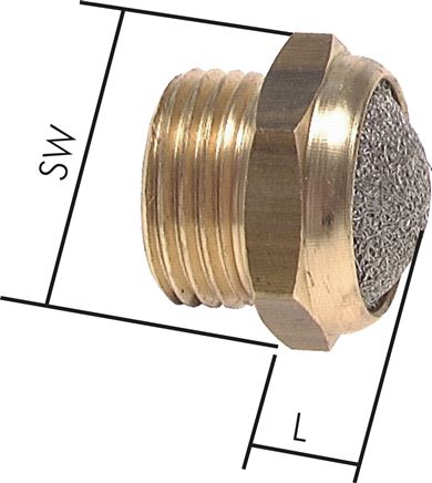 Schalldämpfer G 1/4", Drahtgewebe, Messing