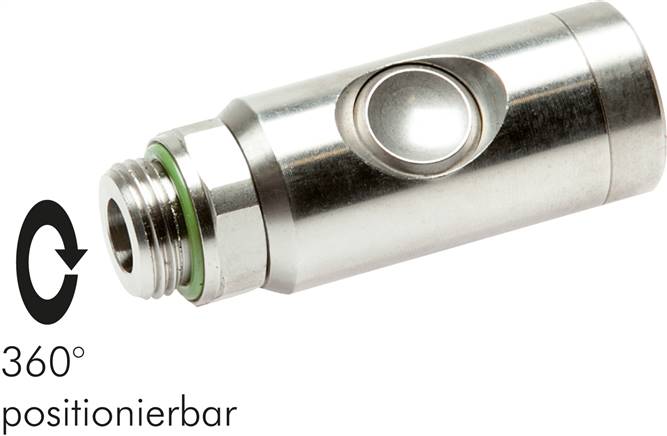 Sicherheits-Druckknopfkupplung (NW7,2), G 3/8" AG, Edelstahl