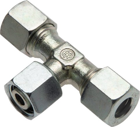 Einstellb. T-Schneidringverschraubung 22 L (M30x2), Stahl verzinkt, mit Dichtkegel und O-Ring