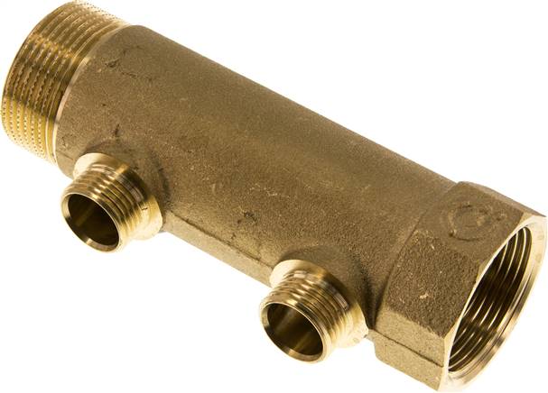 Verteilerrohr G 1-1/4"(IG/AG), Abgang 2 x G 1/2" (AG)