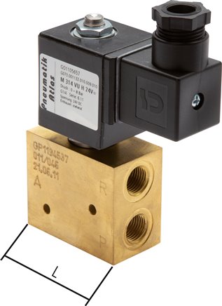 3/2-Wege Vakuumventil (NC), G 3/8", -0,9 bis 10bar, 24 V=